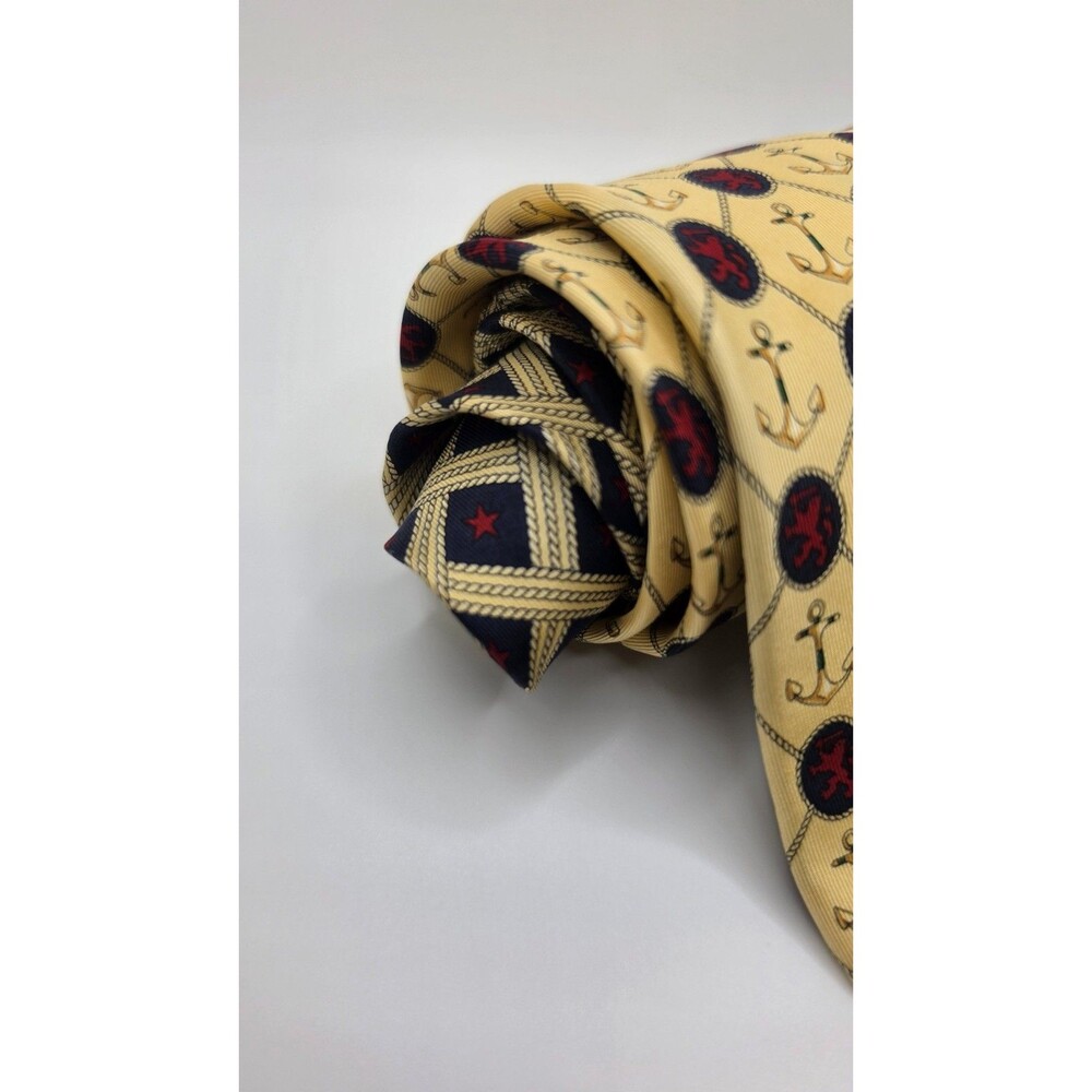 Tommy Hilfiger 100% Italian Silk Tie Anchor Print - Picture 3 of 7